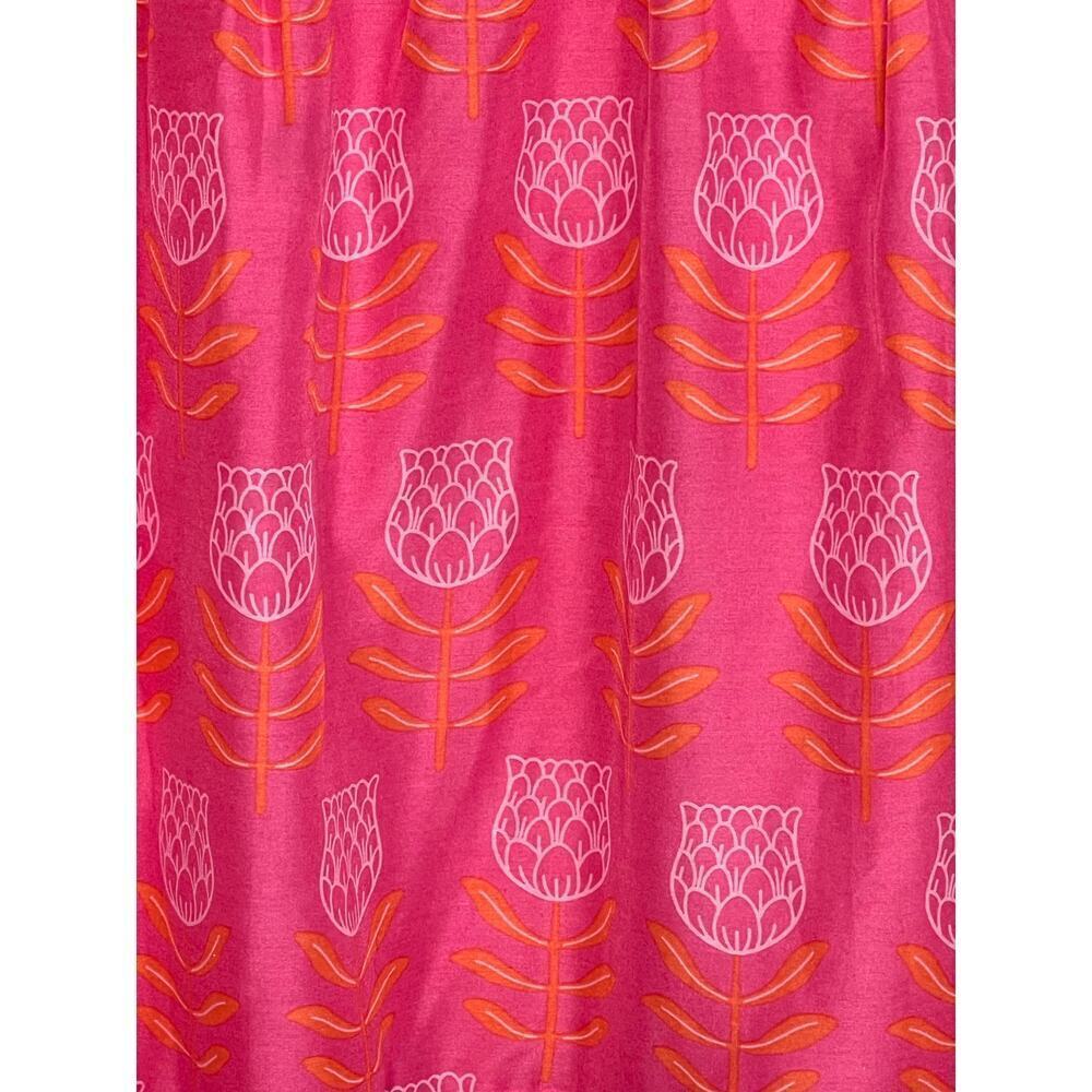 J. Marie The Maeve Short Sleeve Tie Neck Tiered Mini Sundress Pink Womens Size M - Picture 11 of 11